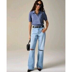 J.Crew '84 Rise Wide Leg Denim Jeans In Synniva Wash CH959 $148 Size 30P NWT
